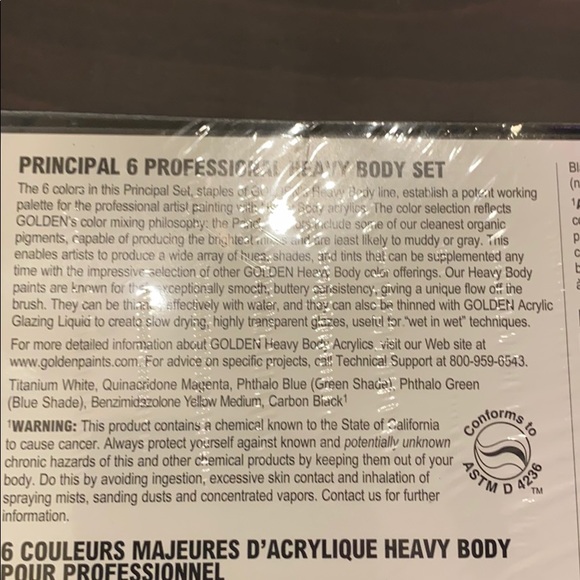 Golden acrylic paint set of 6 large 2fl/oz  59ml tubes primary colors - Picture 4 of 5